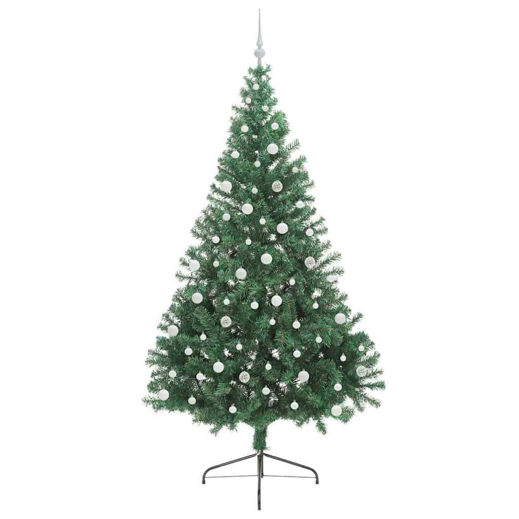 vidaXL Künstlicher vorbeleuchteter Weihnachtsbaum Grün 240 cm PVC