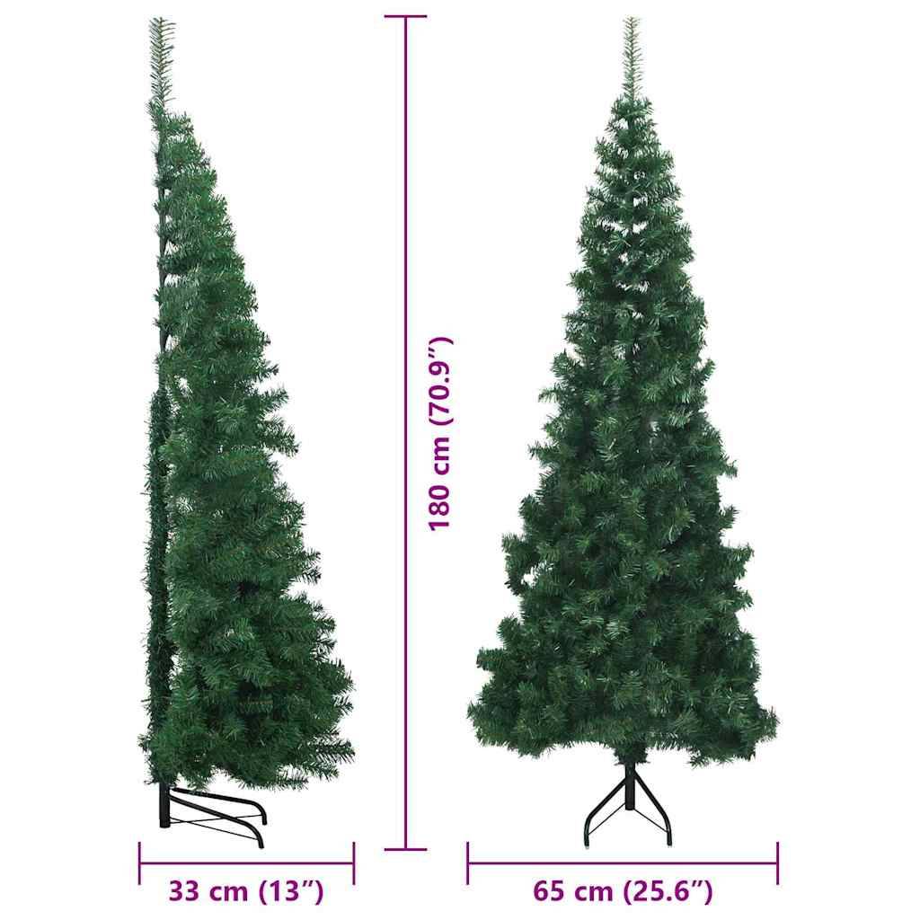 vidaXL Eckiger künstlicher Weihnachtsbaum Grün 180 cm PVC und Metall
