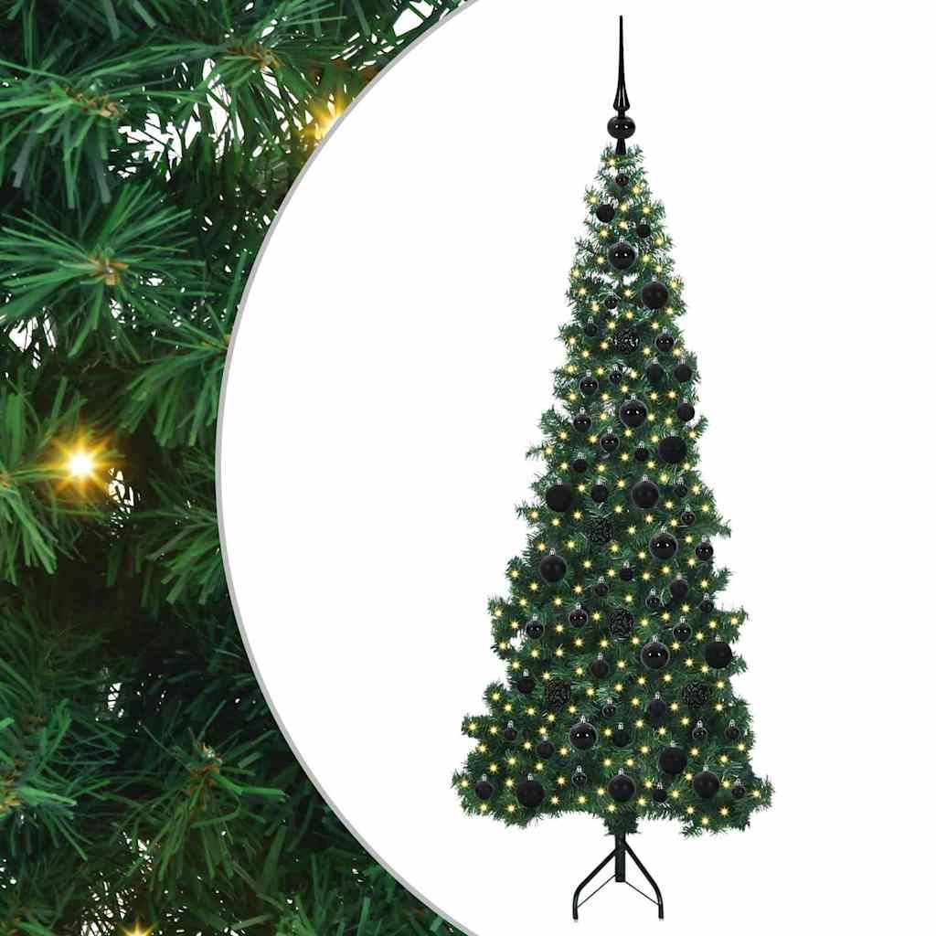 vidaXL Eckiger künstlicher Weihnachtsbaum Grün 180 cm PVC und Metall