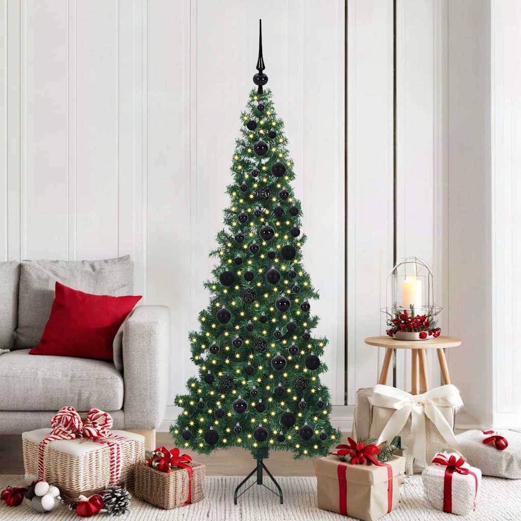 vidaXL Eckiger künstlicher Weihnachtsbaum Grün 180 cm PVC und Metall