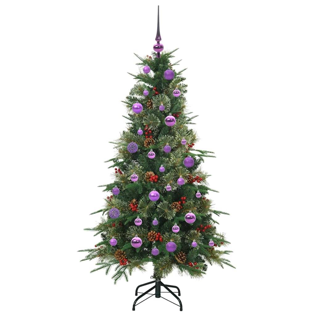 vidaXL Künstlicher klappbarer Weihnachtsbaum Grün 150 cm PE und PVC