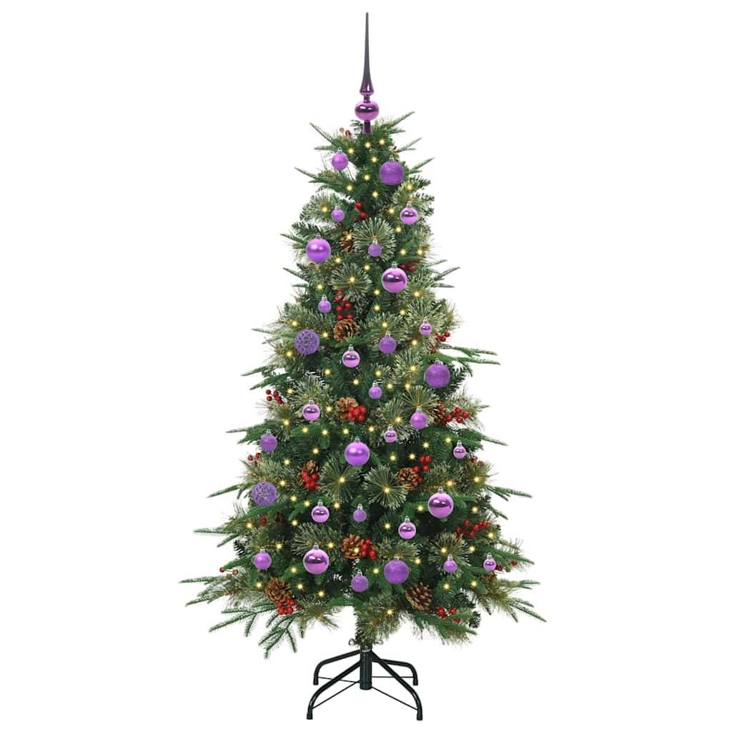 vidaXL Künstlicher klappbarer Weihnachtsbaum Grün 150 cm PE und PVC