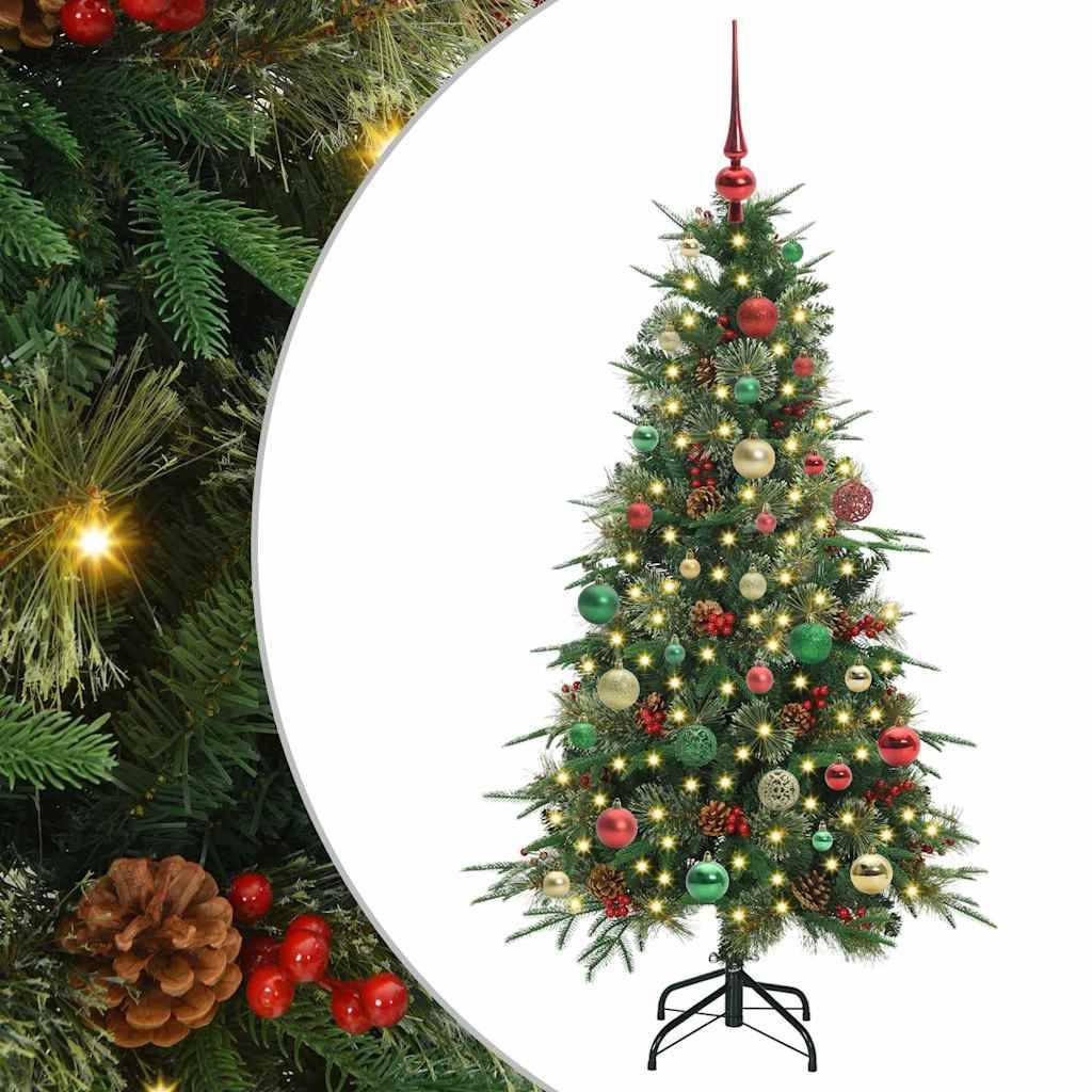 vidaXL Künstlicher klappbarer Weihnachtsbaum Grün 150 cm PE und PVC