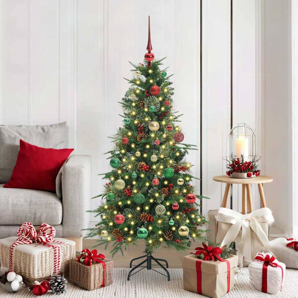 vidaXL Künstlicher klappbarer Weihnachtsbaum Grün 150 cm PE und PVC