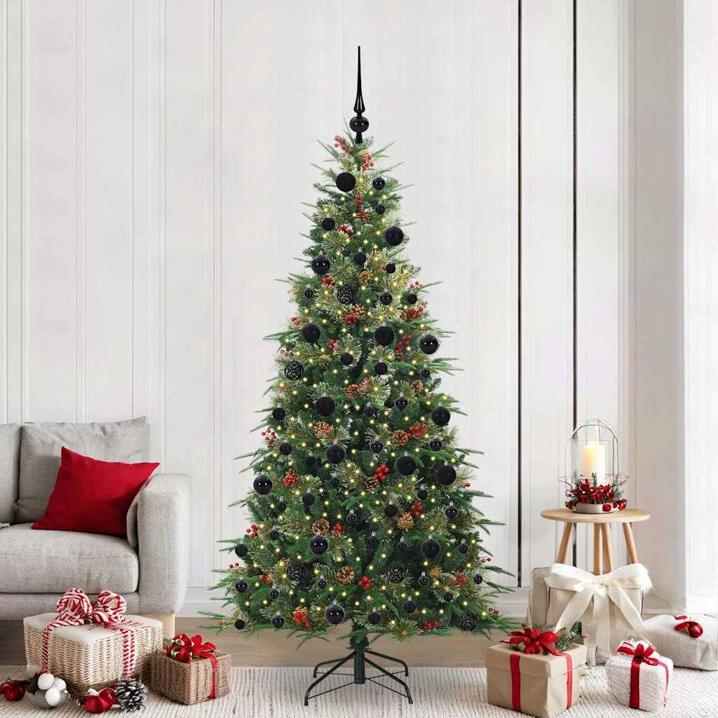 vidaXL Künstlicher klappbarer Weihnachtsbaum Grün 210 cm PE und PVC