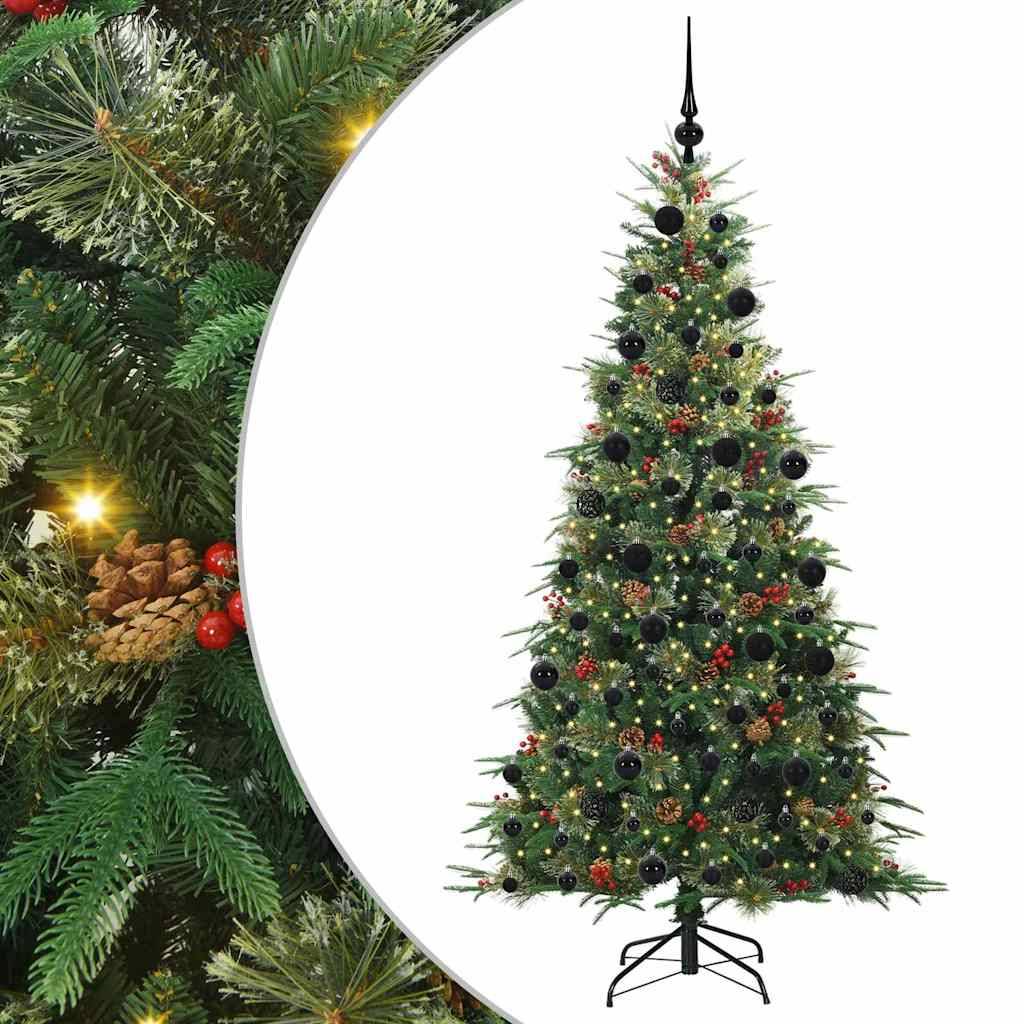 vidaXL Künstlicher klappbarer Weihnachtsbaum Grün 210 cm PE und PVC