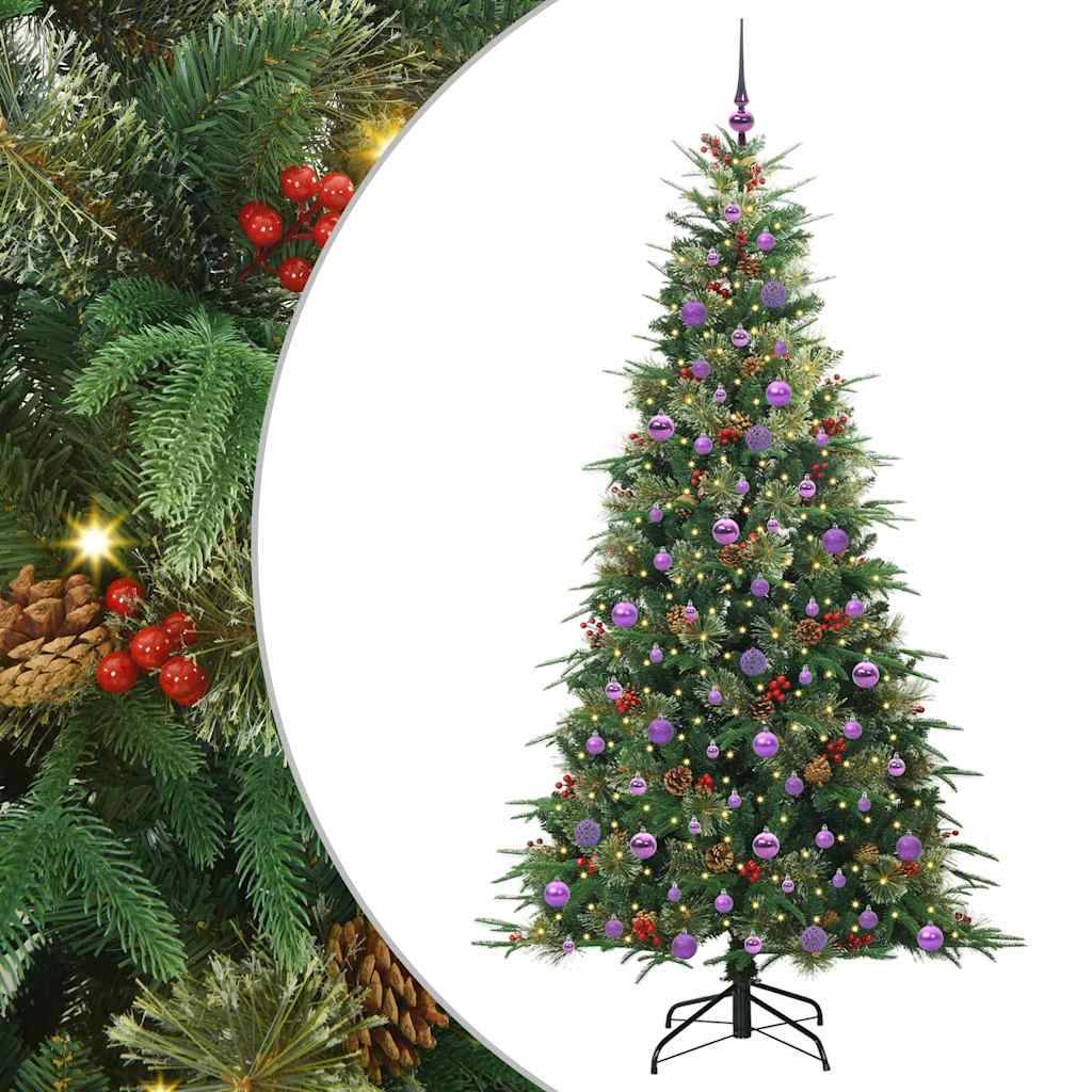 vidaXL Künstlicher klappbarer Weihnachtsbaum Grün 210 cm PE und PVC