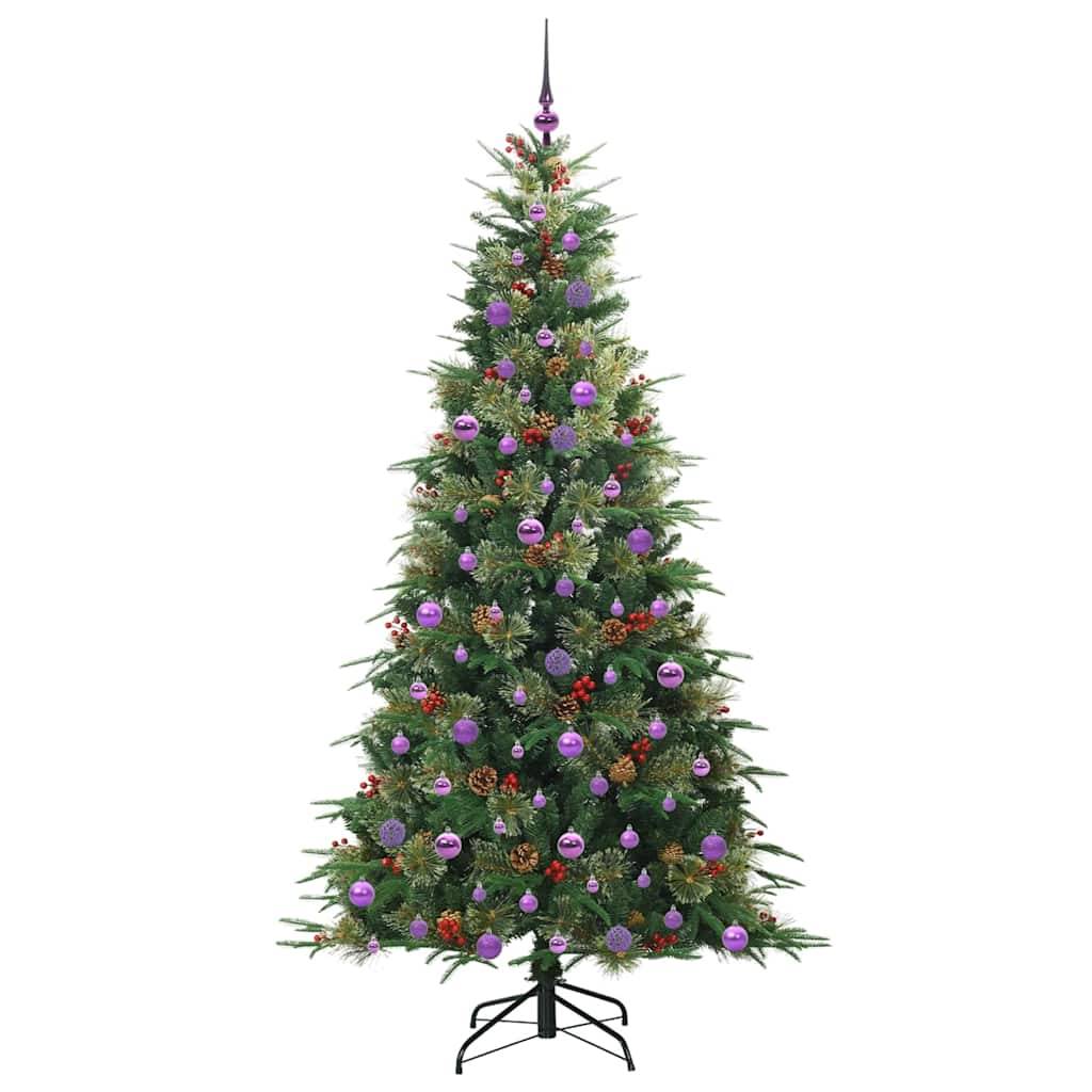 vidaXL Künstlicher klappbarer Weihnachtsbaum Grün 210 cm PE und PVC