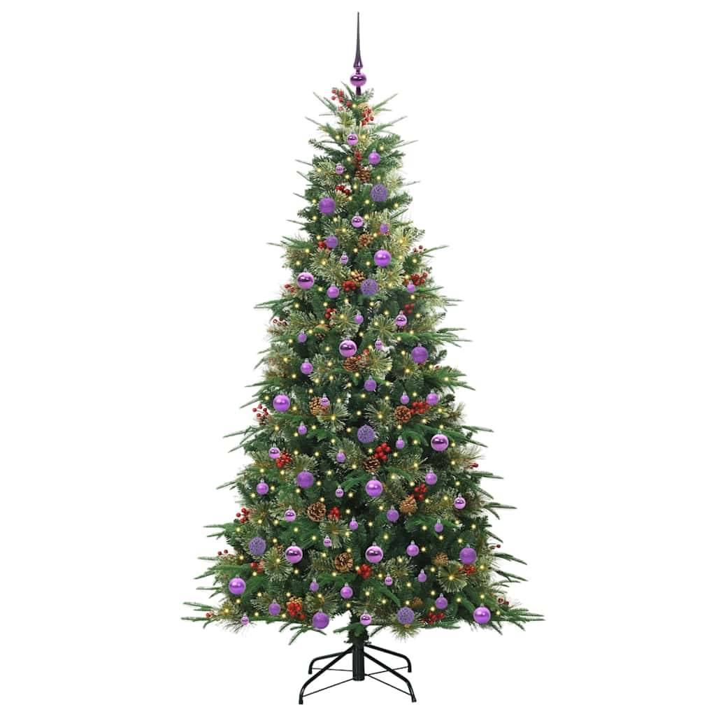 vidaXL Künstlicher klappbarer Weihnachtsbaum Grün 210 cm PE und PVC