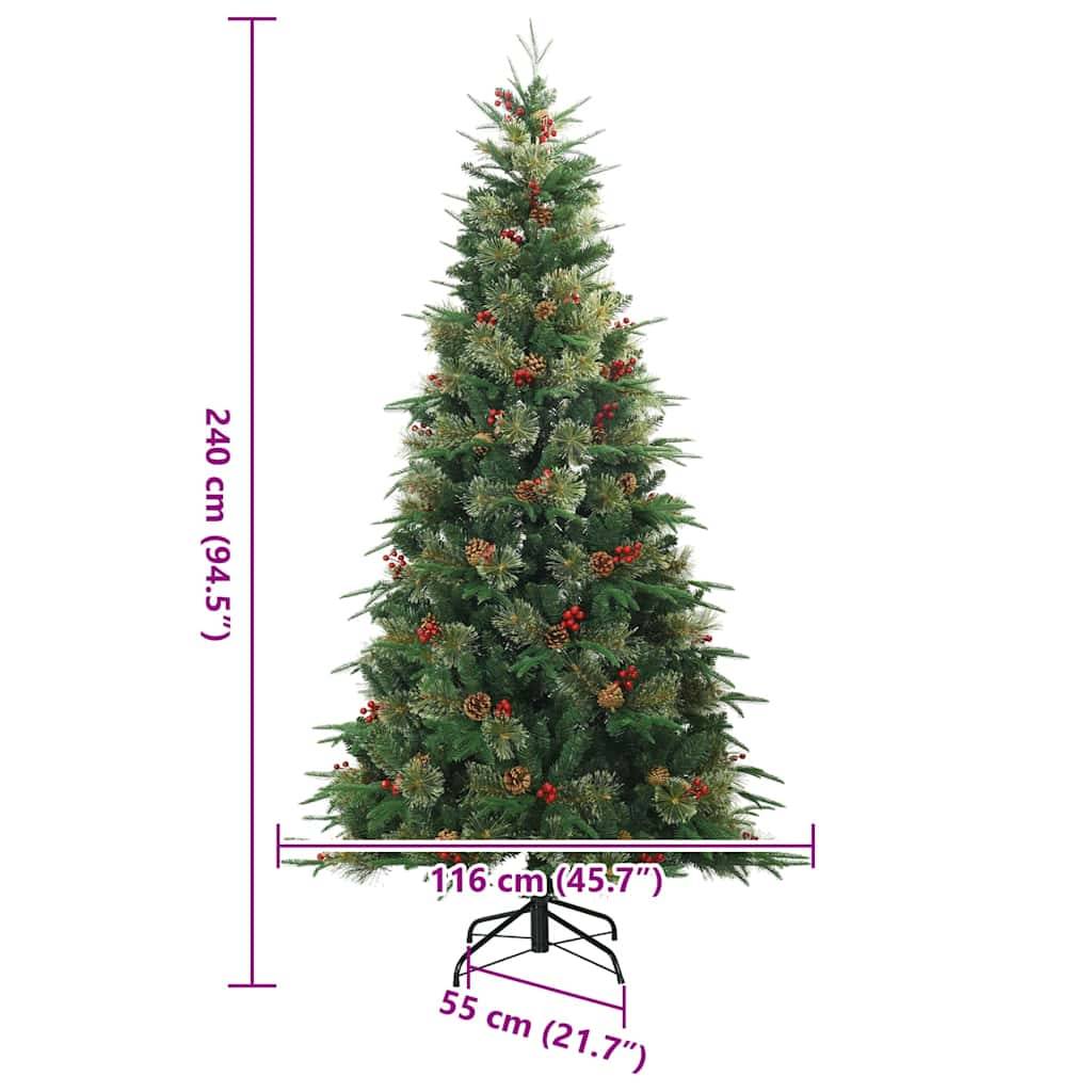 vidaXL Künstlicher klappbarer Weihnachtsbaum Grün 240 cm PE und PVC