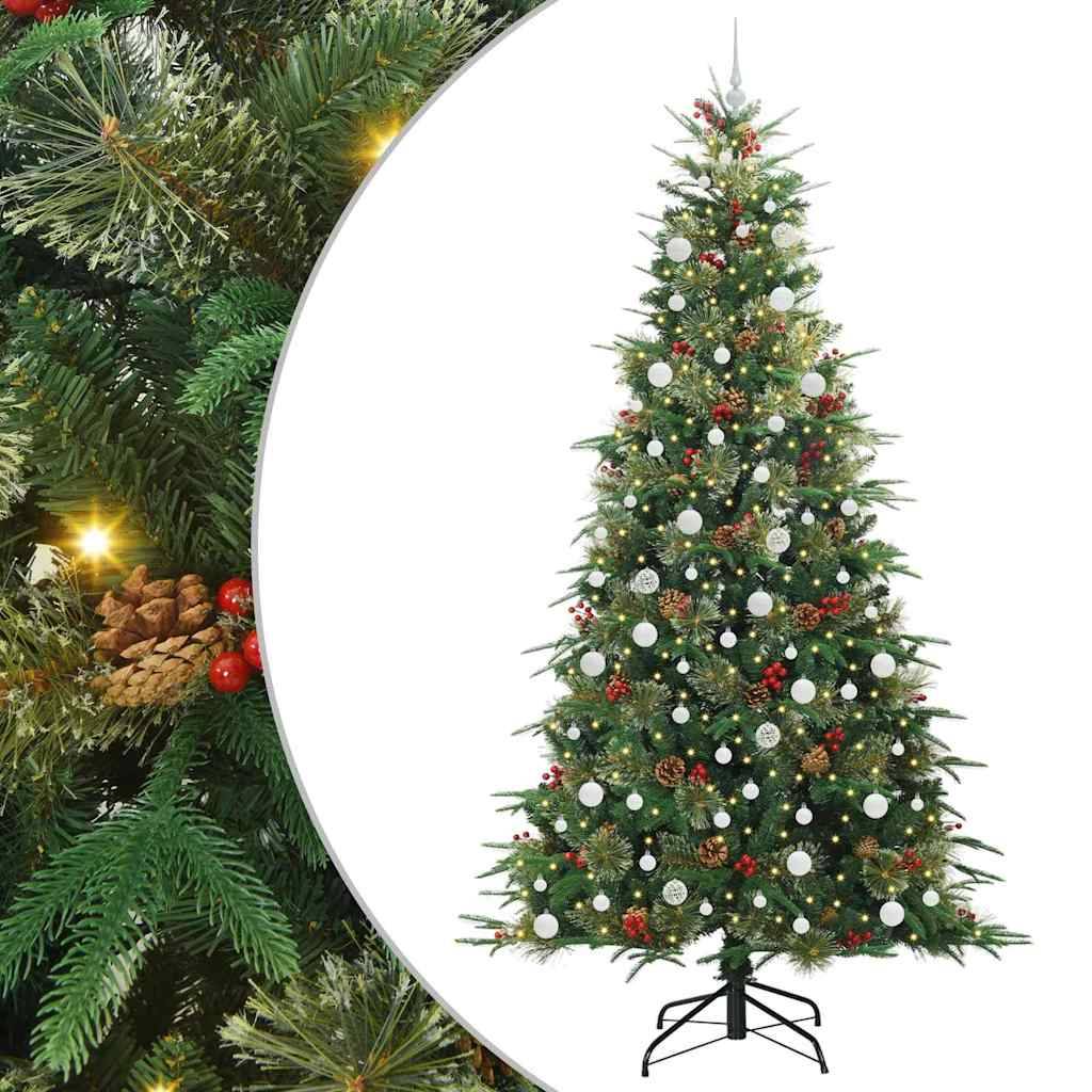 vidaXL Künstlicher klappbarer Weihnachtsbaum Grün 240 cm PE und PVC