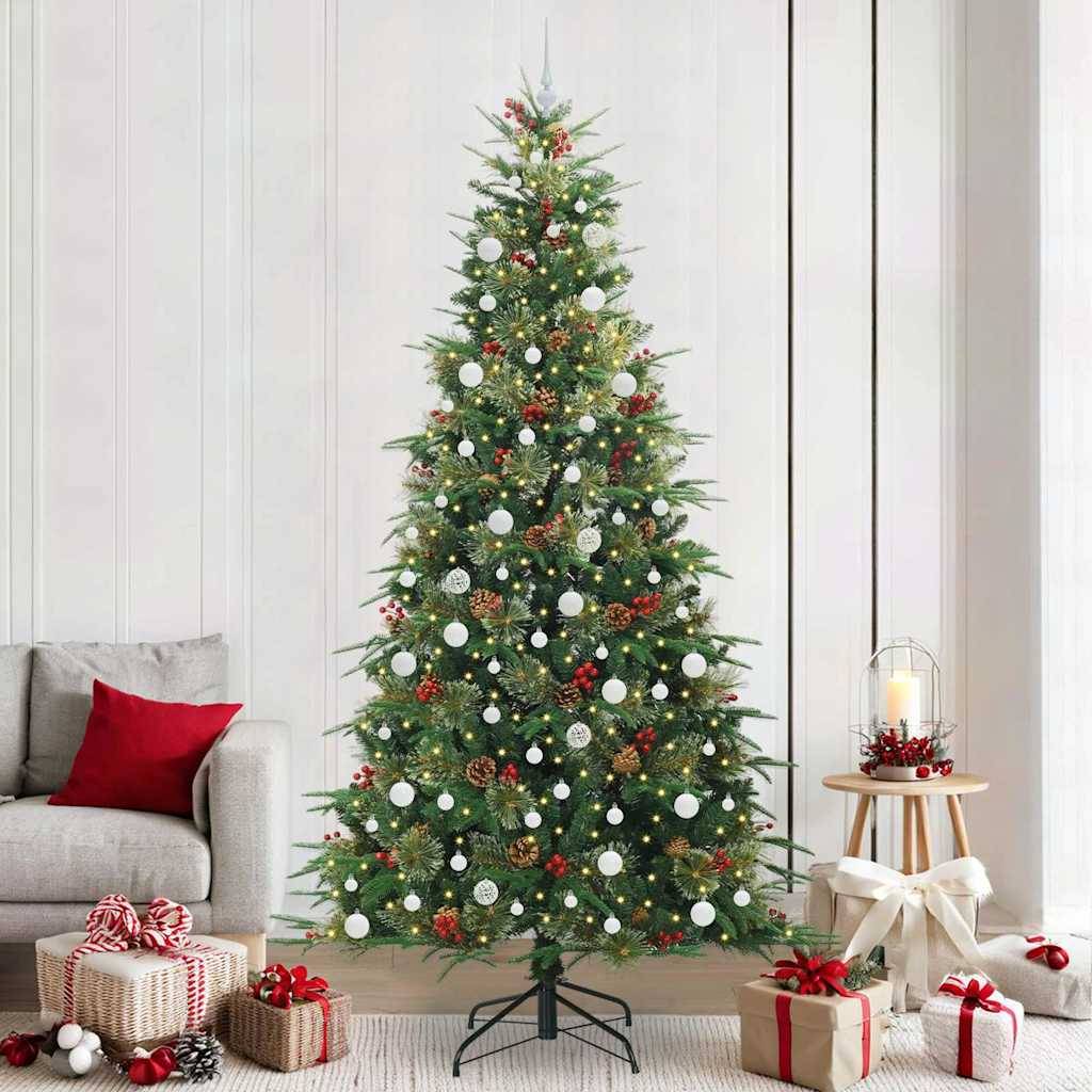 vidaXL Künstlicher klappbarer Weihnachtsbaum Grün 240 cm PE und PVC