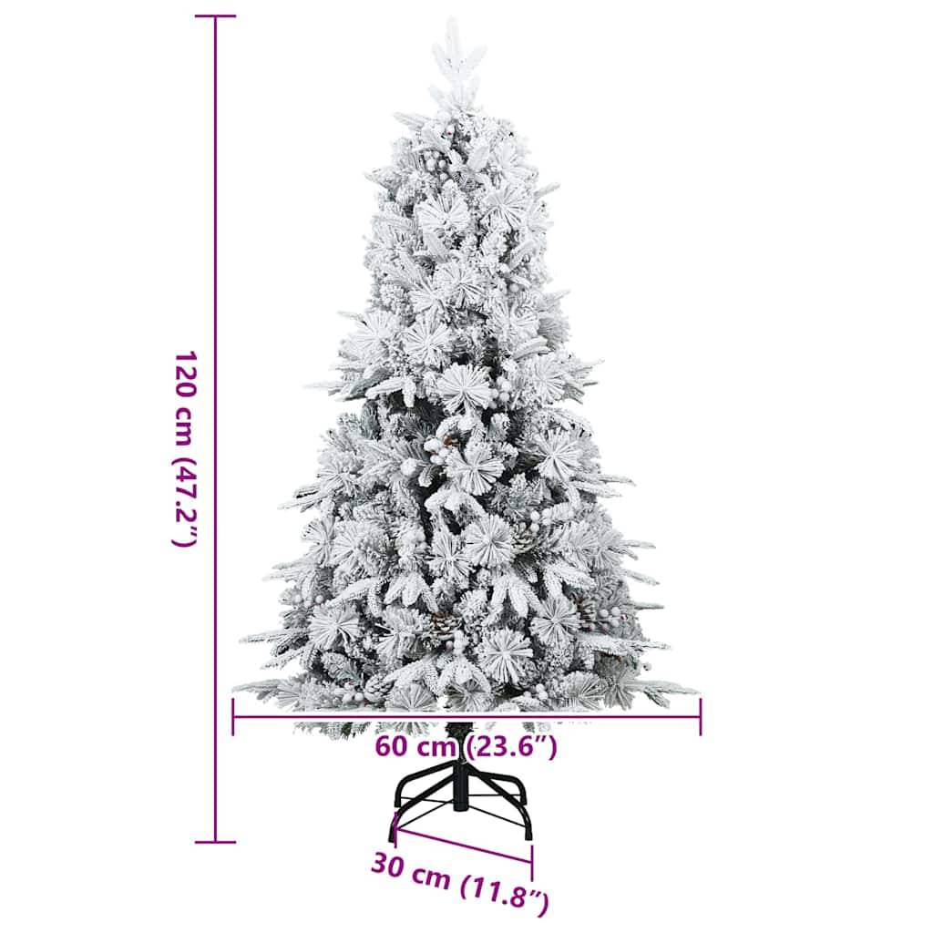 vidaXL Künstlicher klappbarer Weihnachtsbaum Weiß 120 cm PE und PVC