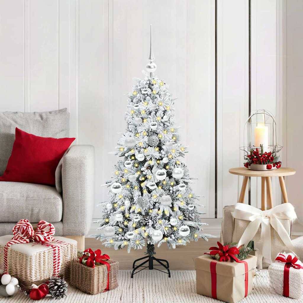 vidaXL Künstlicher klappbarer Weihnachtsbaum Weiß 120 cm PE und PVC