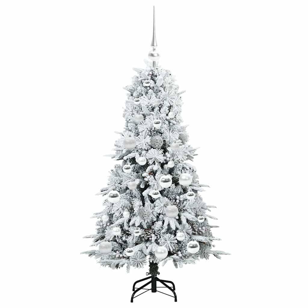 vidaXL Künstlicher klappbarer Weihnachtsbaum Weiß 120 cm PE und PVC