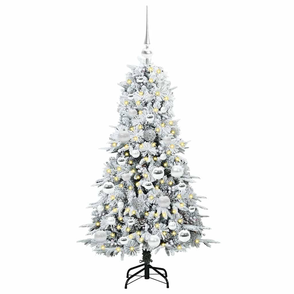 vidaXL Künstlicher klappbarer Weihnachtsbaum Weiß 120 cm PE und PVC