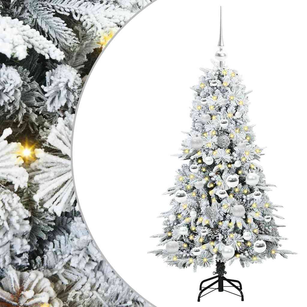 vidaXL Künstlicher klappbarer Weihnachtsbaum Weiß 120 cm PE und PVC