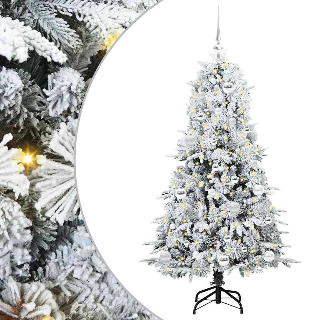 vidaXL Künstlicher klappbarer Weihnachtsbaum Weiß 150 cm PE und PVC