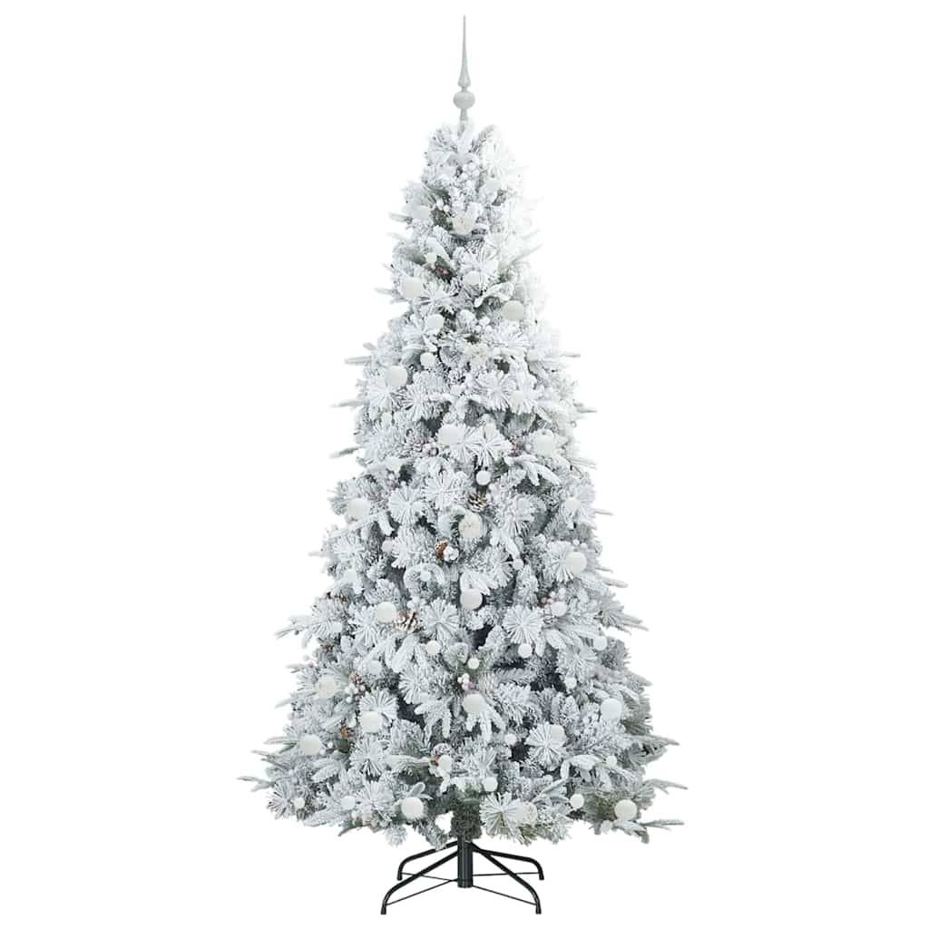 vidaXL Künstlicher klappbarer Weihnachtsbaum Weiß 210 cm PE und PVC
