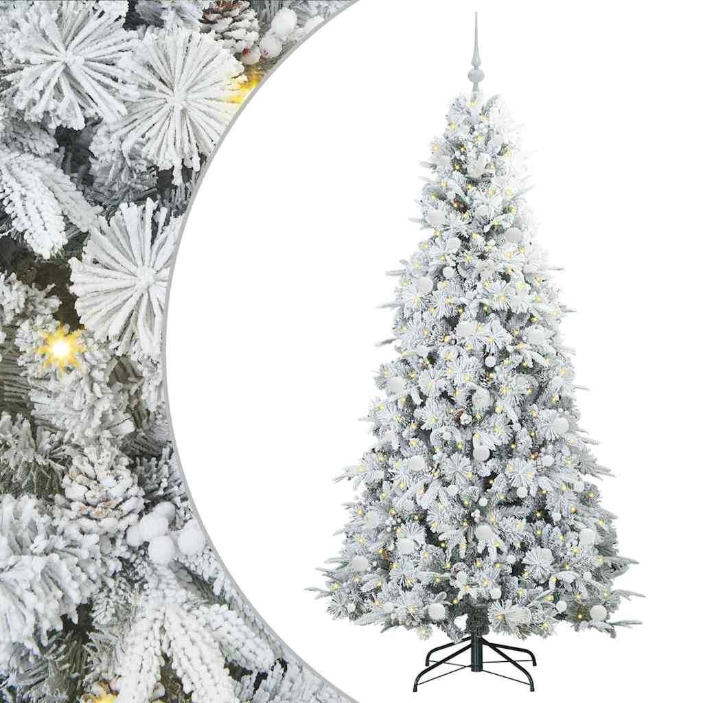 vidaXL Künstlicher klappbarer Weihnachtsbaum Weiß 210 cm PE und PVC