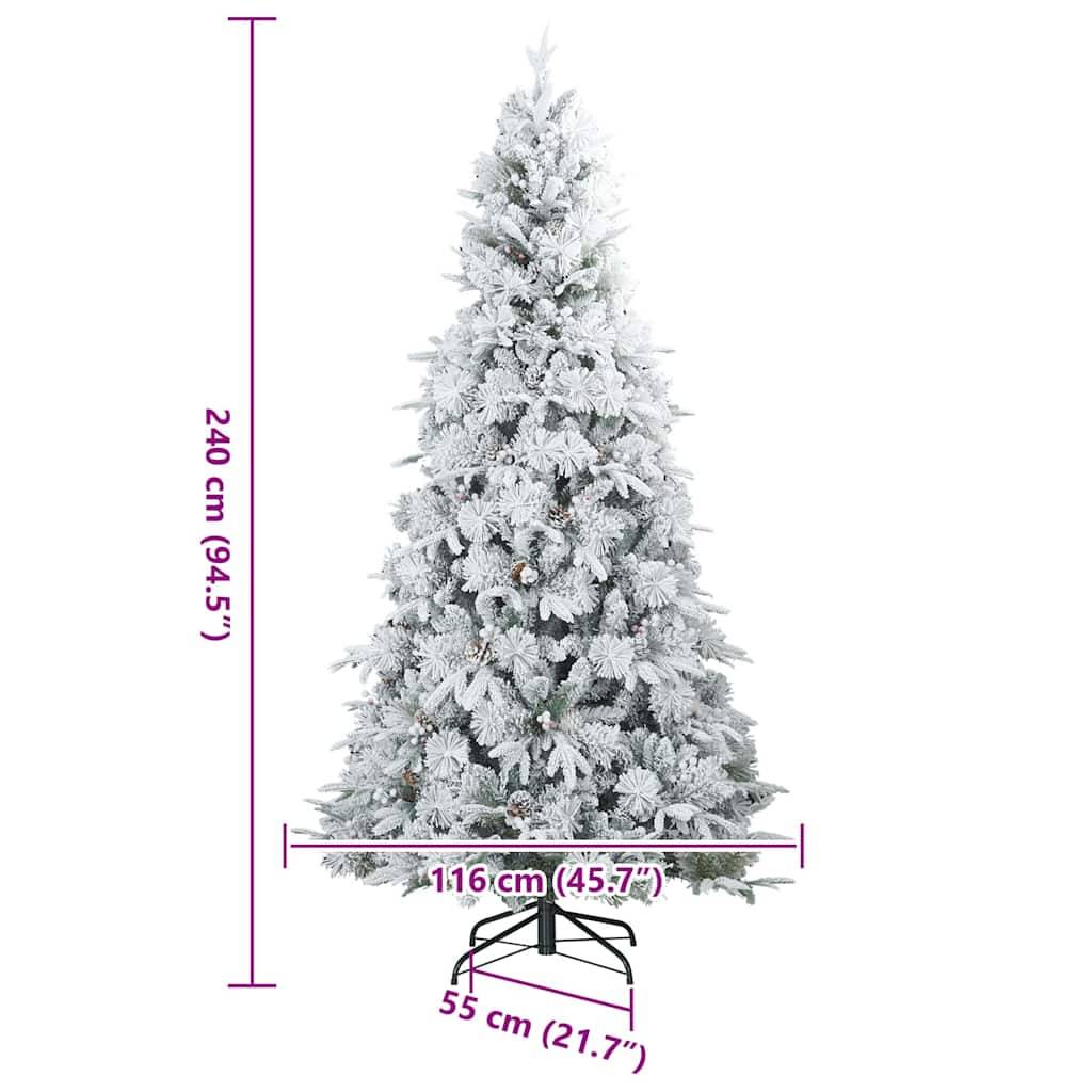 vidaXL Künstlicher klappbarer Weihnachtsbaum Weiß 240 cm PE und PVC
