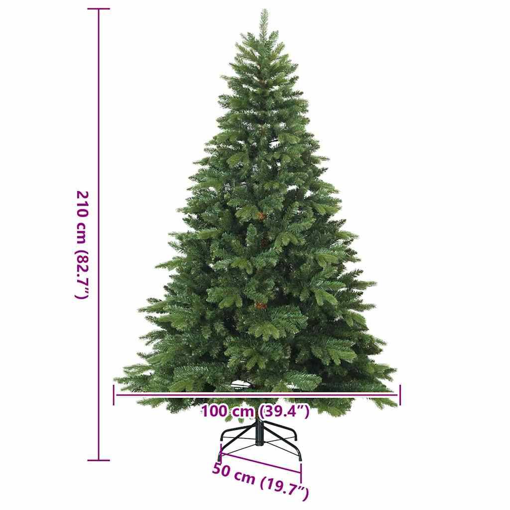 vidaXL Künstlicher Weihnachtsbaum mit 300 LEDs Grün 210 cm PE und PVC