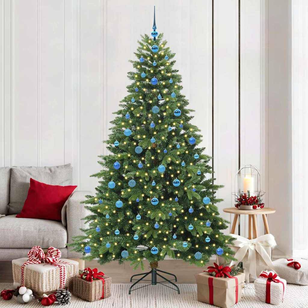 vidaXL Künstlicher Weihnachtsbaum mit 300 LEDs Grün 210 cm PE und PVC