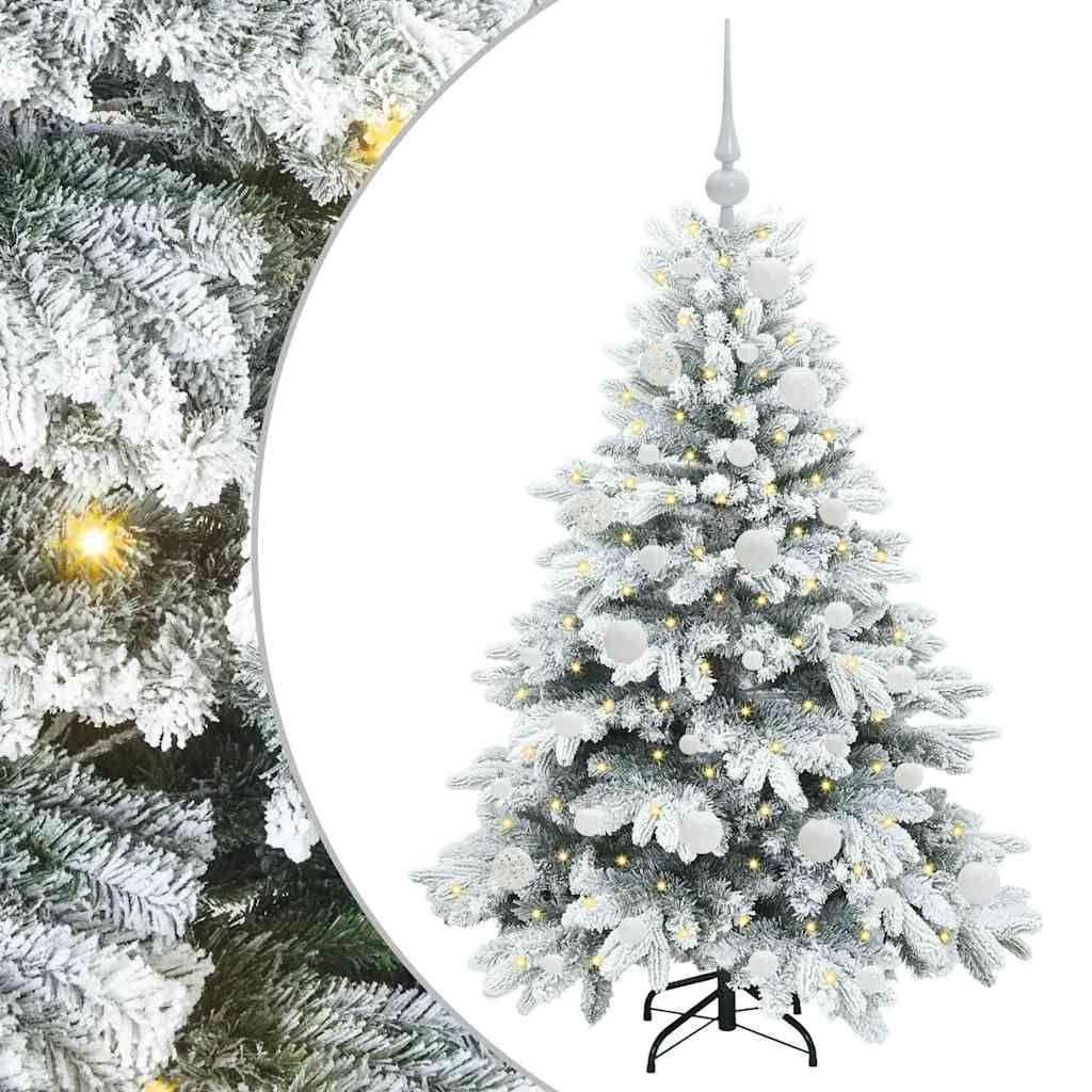 vidaXL Künstlicher Weihnachtsbaum mit 150 LEDs Weiß 120 cm PE und PVC