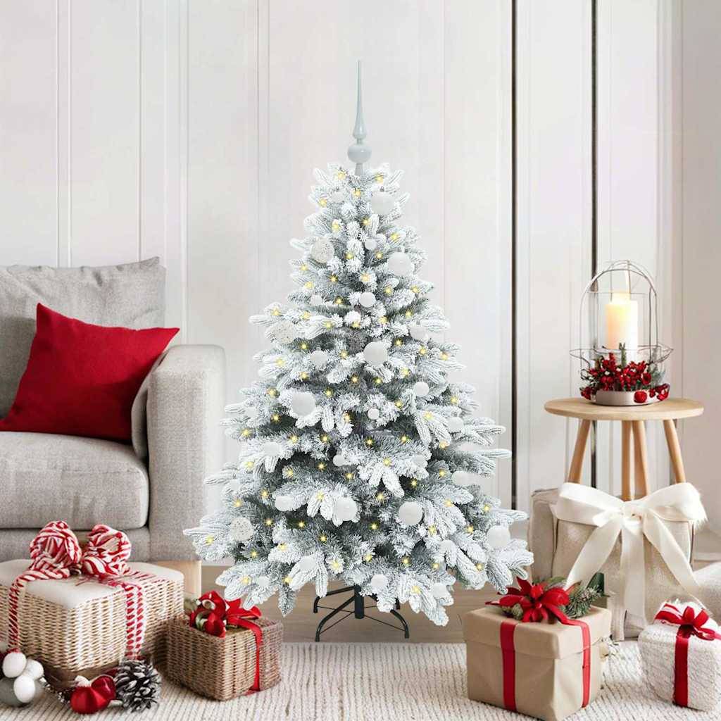 vidaXL Künstlicher Weihnachtsbaum mit 150 LEDs Weiß 120 cm PE und PVC