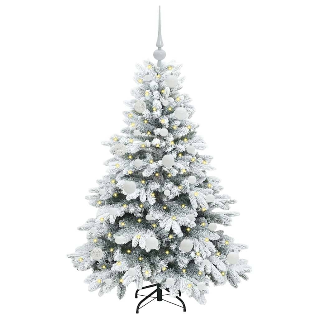 vidaXL Künstlicher Weihnachtsbaum mit 150 LEDs Weiß 120 cm PE und PVC
