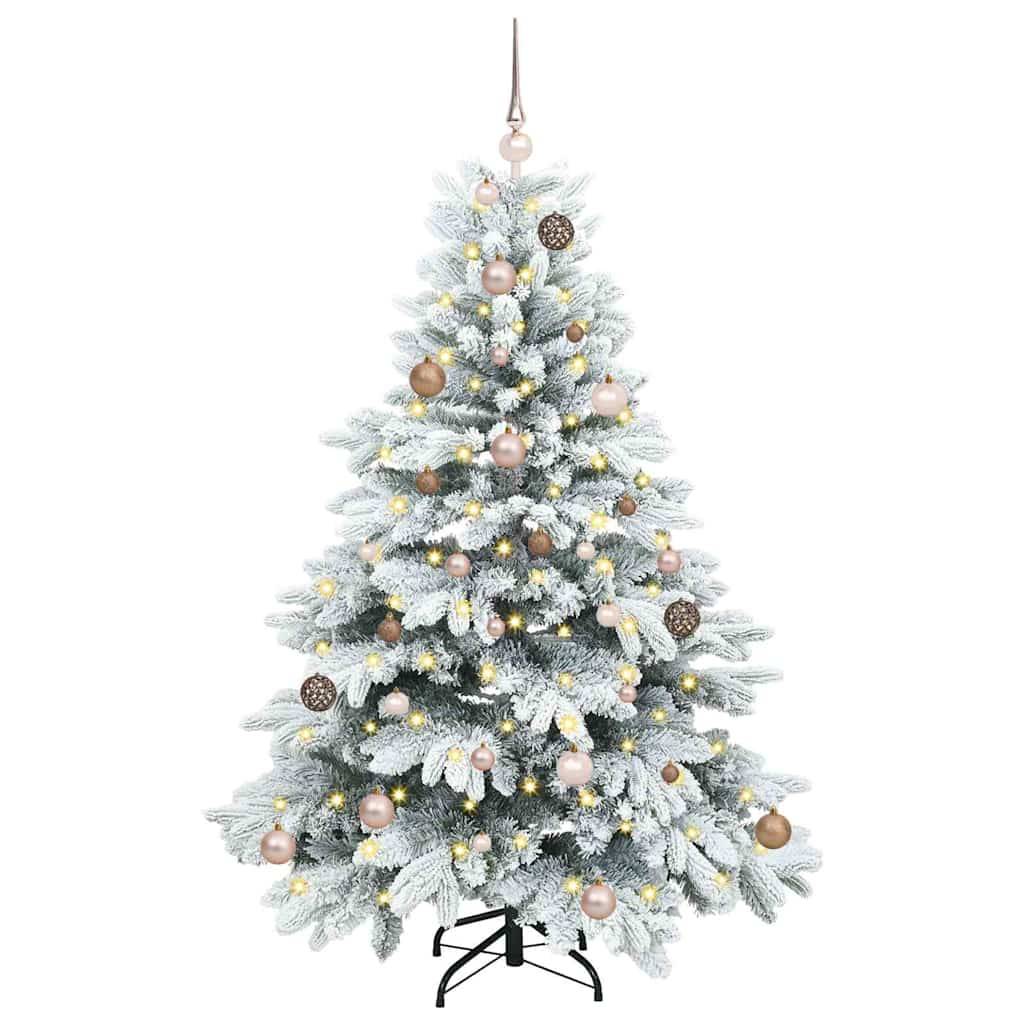 vidaXL Künstlicher Weihnachtsbaum mit 150 LEDs Weiß 150 cm PE und PVC