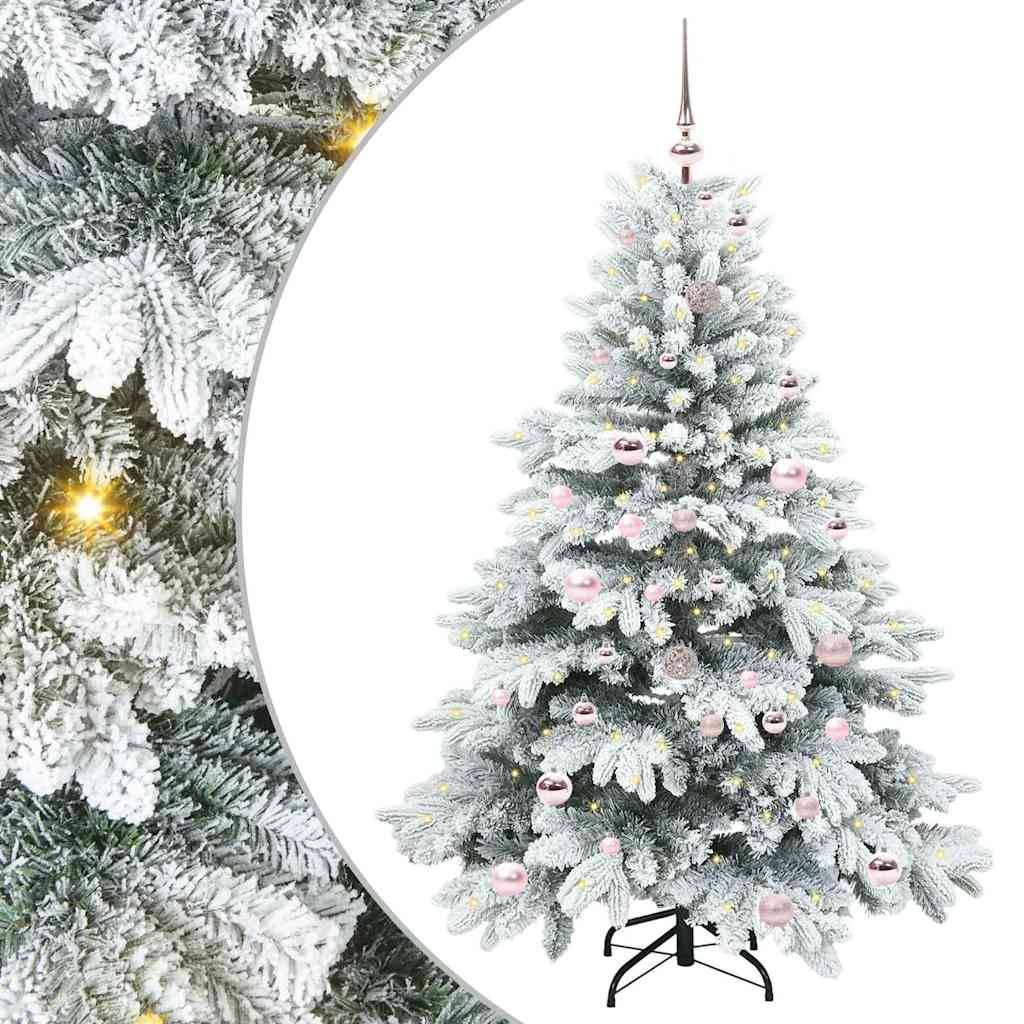 vidaXL Künstlicher Weihnachtsbaum mit 150 LEDs Weiß 150 cm PE und PVC