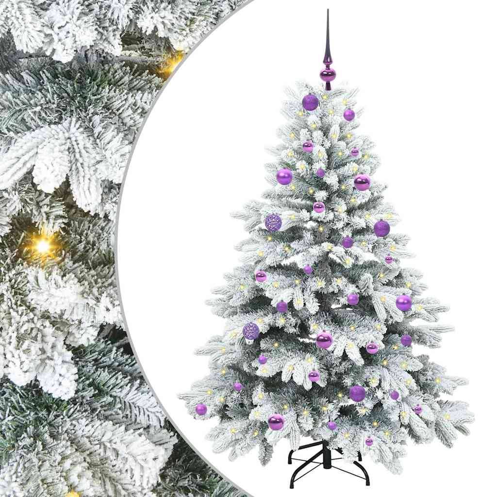 vidaXL Künstlicher Weihnachtsbaum mit 150 LEDs Weiß 150 cm PE und PVC