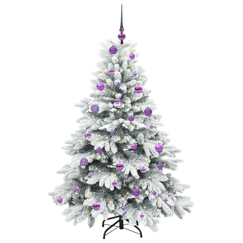 vidaXL Künstlicher Weihnachtsbaum mit 150 LEDs Weiß 150 cm PE und PVC