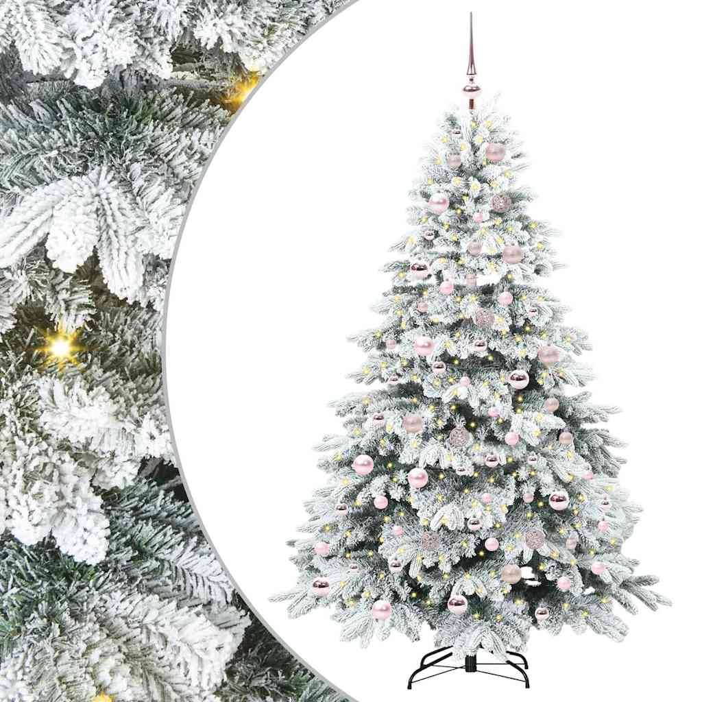 vidaXL Künstlicher Weihnachtsbaum mit 300 LEDs Weiß 180 cm PE und PVC
