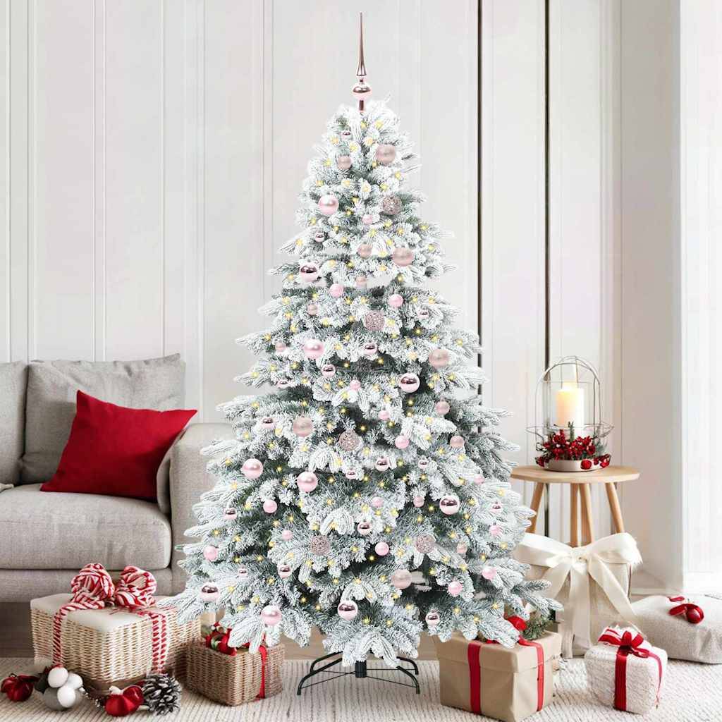 vidaXL Künstlicher Weihnachtsbaum mit 300 LEDs Weiß 180 cm PE und PVC