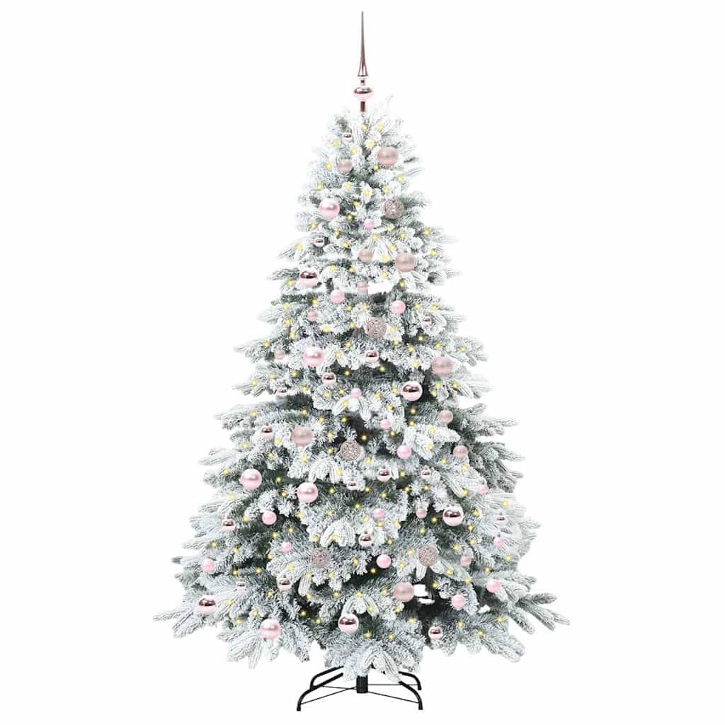 vidaXL Künstlicher Weihnachtsbaum mit 300 LEDs Weiß 180 cm PE und PVC