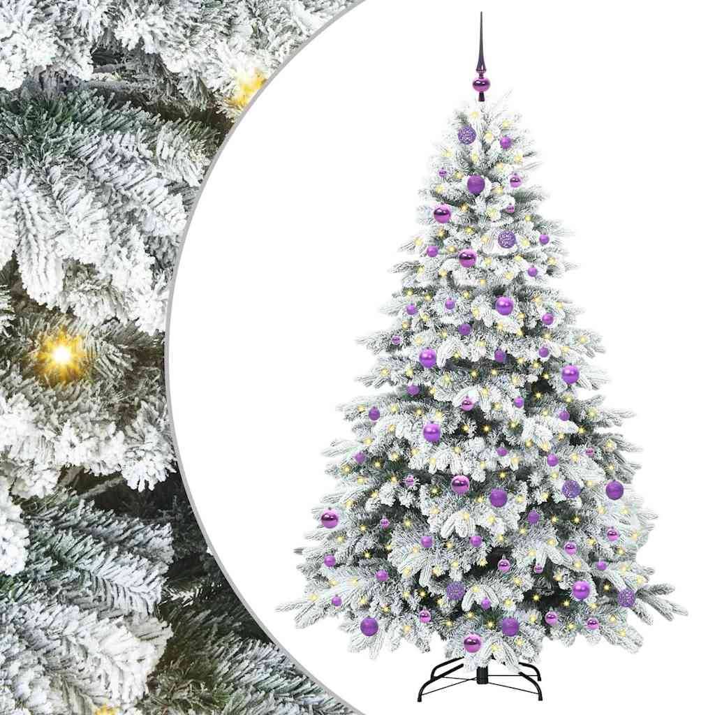 vidaXL Künstlicher Weihnachtsbaum mit 300 LEDs Weiß 180 cm PE und PVC