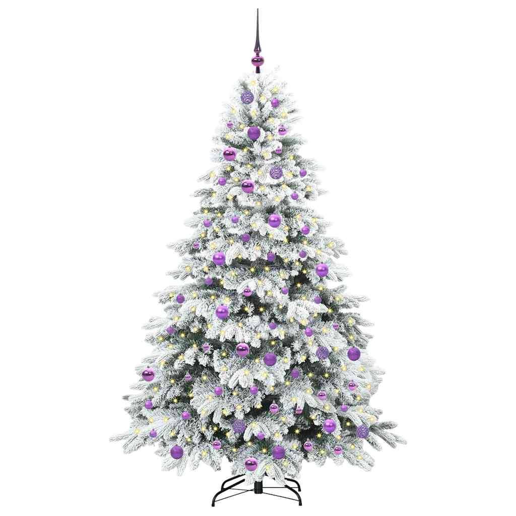 vidaXL Künstlicher Weihnachtsbaum mit 300 LEDs Weiß 180 cm PE und PVC