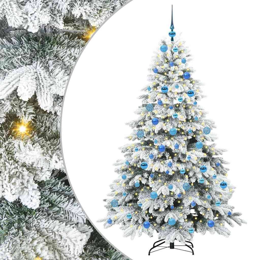 vidaXL Künstlicher Weihnachtsbaum mit 300 LEDs Weiß 180 cm PE und PVC