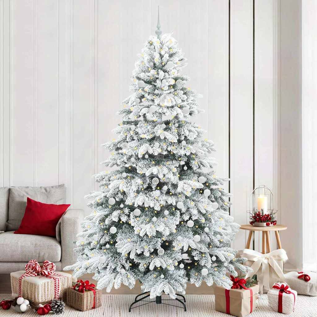 vidaXL Künstlicher Weihnachtsbaum mit 300 LEDs Weiß 240 cm PE und PVC