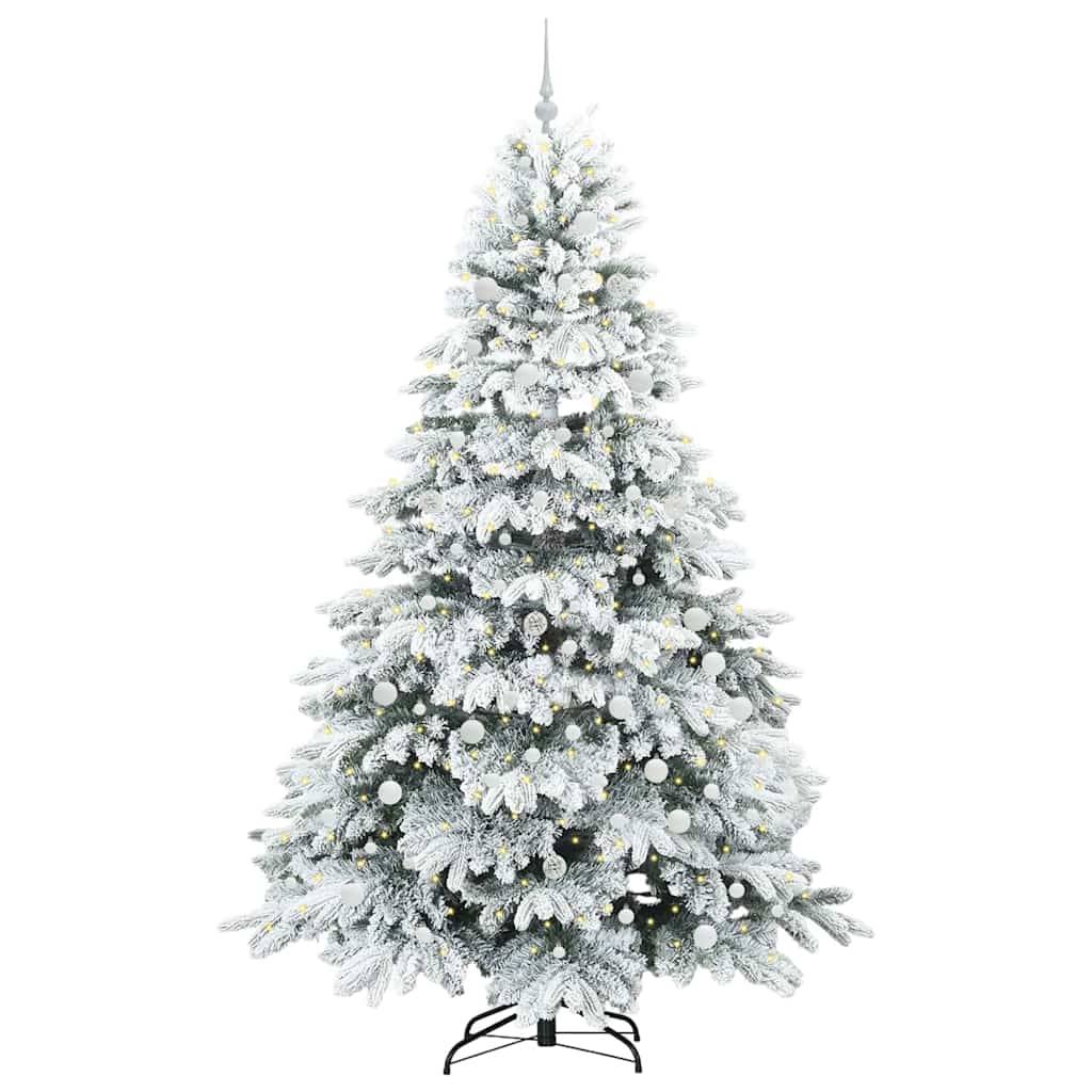 vidaXL Künstlicher Weihnachtsbaum mit 300 LEDs Weiß 240 cm PE und PVC