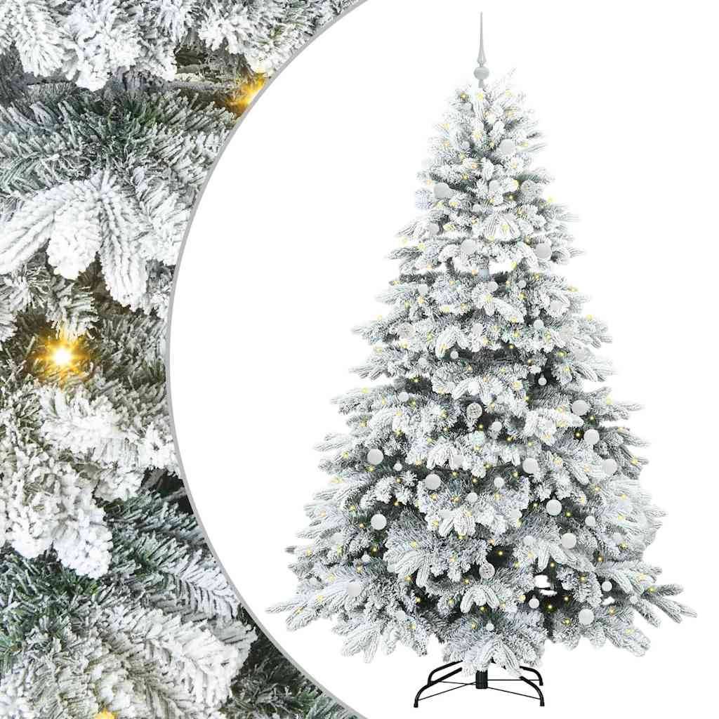 vidaXL Künstlicher Weihnachtsbaum mit 300 LEDs Weiß 240 cm PE und PVC