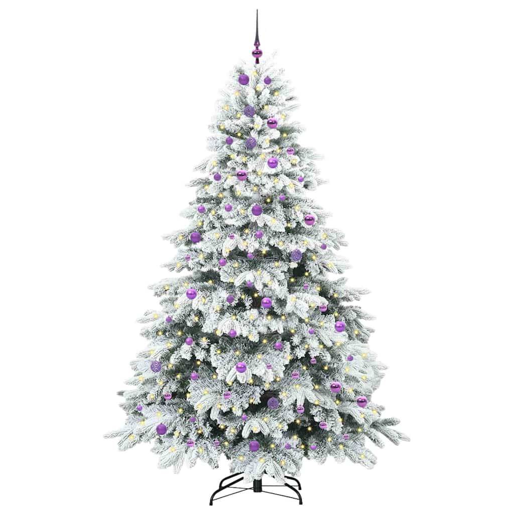 vidaXL Künstlicher Weihnachtsbaum mit 300 LEDs Weiß 240 cm PE und PVC
