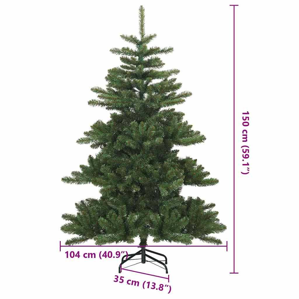 vidaXL Künstlicher klappbarer Weihnachtsbaum Grün 150 cm PVC, Stahl