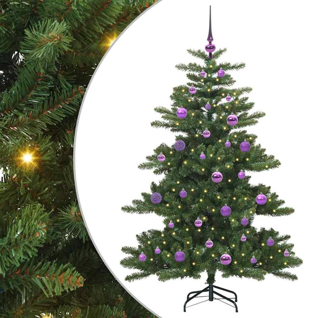 vidaXL Künstlicher klappbarer Weihnachtsbaum Grün 150 cm PVC und Stahl