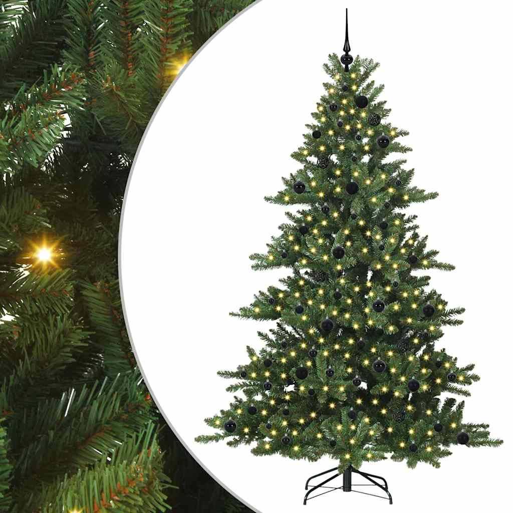 vidaXL Künstlicher klappbarer Weihnachtsbaum Grün 210 cm PVC und Stahl
