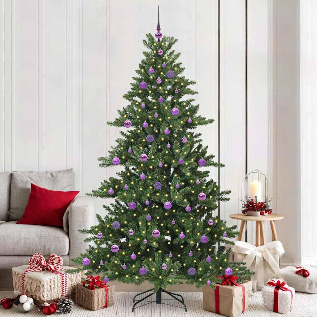 vidaXL Künstlicher klappbarer Weihnachtsbaum Grün 210 cm PVC und Stahl