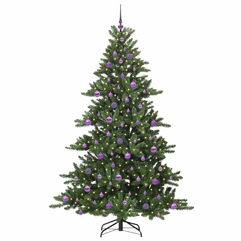 vidaXL Künstlicher klappbarer Weihnachtsbaum Grün 210 cm PVC und Stahl