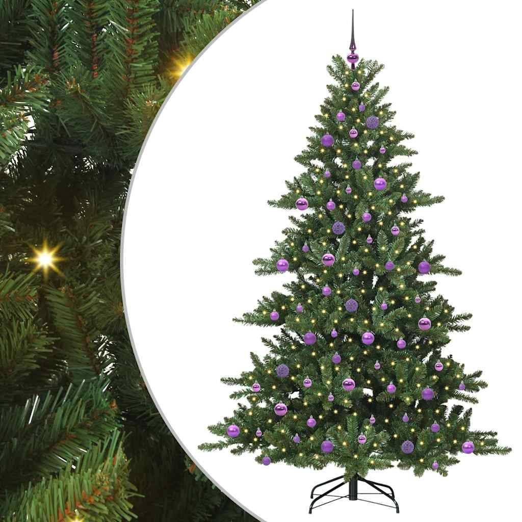 vidaXL Künstlicher klappbarer Weihnachtsbaum Grün 210 cm PVC und Stahl